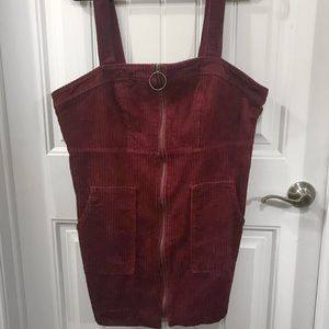 Plus Size Corduroy Overall Dress